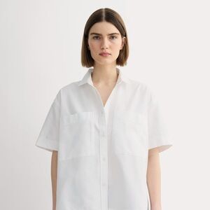 Everlane white boxy oxford blouse